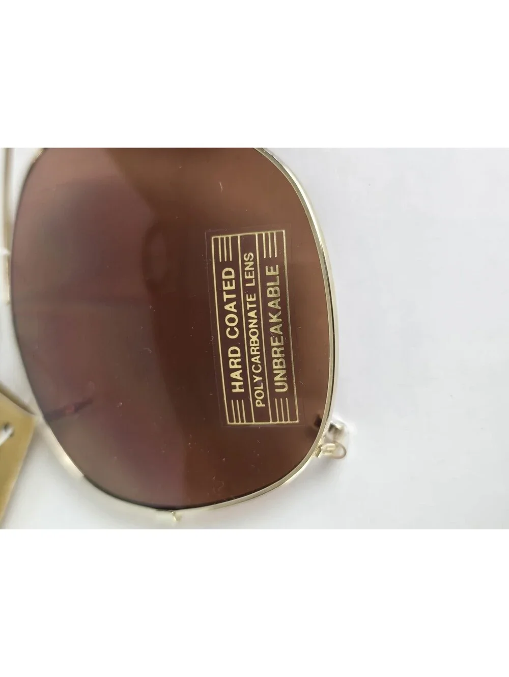Vintage COPPERMAX Aviator sunglass Clip-Ons Driving Shooting Gold frame NOS